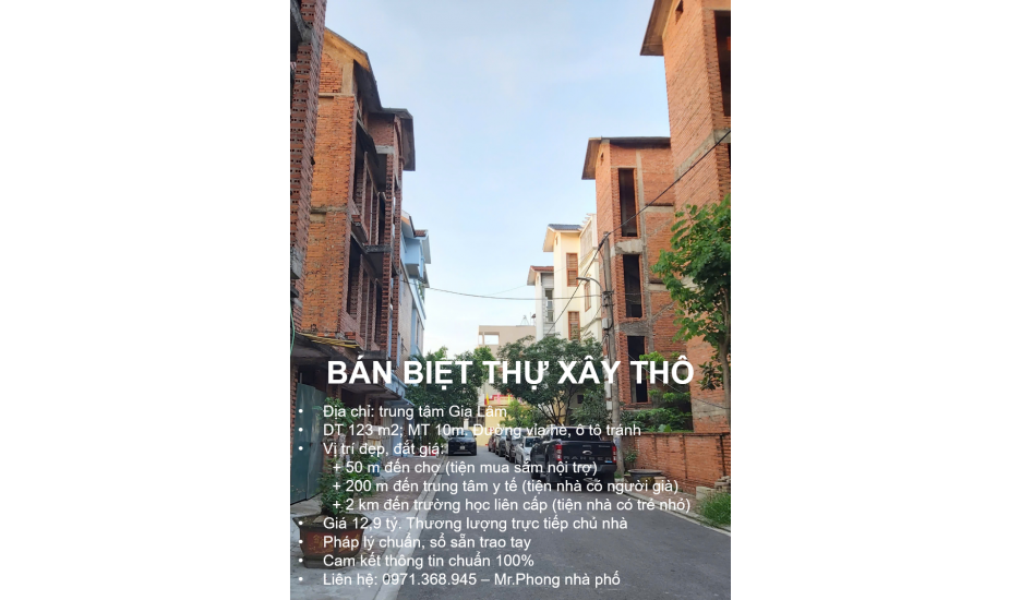 Bán Biệt Thự Kiểu Pháp 4 Tầng Tại Cổ Bi, Gia Lâm - Vị Trí Tuyệt Đẹp - 123 m2 - Giá Tốt Chỉ 12.9 Tỷ